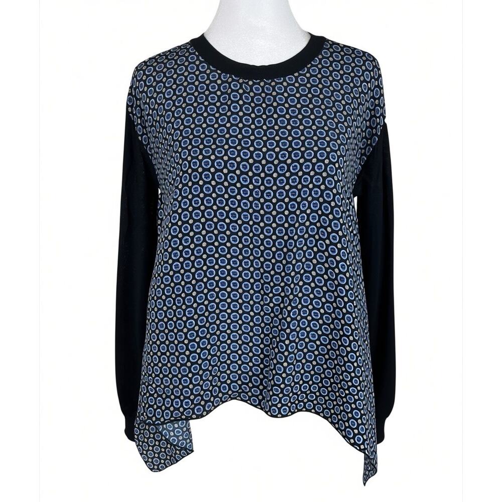 Stella McCartney Silk Asymmetrical Wool Back Contemporary Blouse Italy Size 40